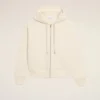 Sweat à capuche zippé Ami de Coeur en coton blanc gaufré