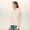 Sweat à capuche zippé Ami de Coeur en coton blanc gaufré