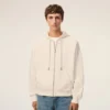Sweat à capuche zippé Ami de Coeur en coton blanc gaufré