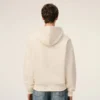 Sweat à capuche zippé Ami de Coeur en coton blanc gaufré