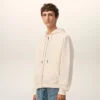 Sweat à capuche zippé Ami de Coeur en coton blanc gaufré