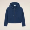 Sweat à capuche zippé Ami de Coeur en coton bleu