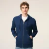 Sweat à capuche zippé Ami de Coeur en coton bleu