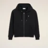 Sweat à capuche zippé Ami de Coeur en coton noir