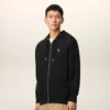 Sweat à capuche zippé Ami de Coeur en coton noir