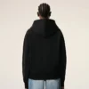 Sweat à capuche zippé Ami de Coeur en coton noir gaufré