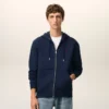 Sweat à capuche zippé Red Ami de Coeur en coton bleu et rouge