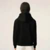 Sweat à capuche zippé Red Ami de Coeur en coton noir