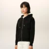 Sweat à capuche zippé Red Ami de Coeur en coton noir