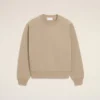 Sweat-shirt Ami de Coeur en coton gaufré beige