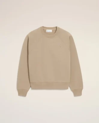 Sweat-shirt Ami de Coeur en coton gaufré beige