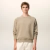 Sweat-shirt Ami de Coeur en coton gaufré beige