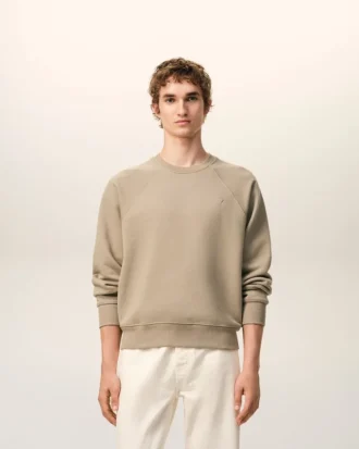 Sweat-shirt Ami de Coeur en coton gaufré beige