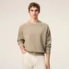 Sweat-shirt Ami de Coeur en coton gaufré beige