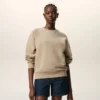 Sweat-shirt Ami de Coeur en coton gaufré beige