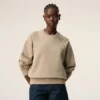 Sweat-shirt Ami de Coeur en coton gaufré beige