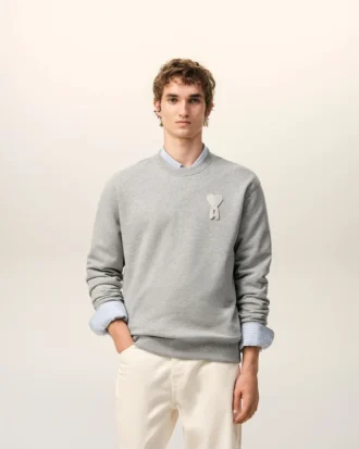 Sweat-shirt Ami de Coeur en coton gris