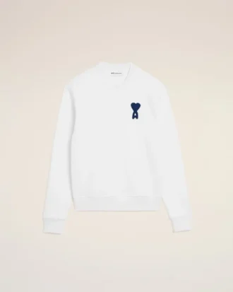 Sweat-shirt Ami de Coeur en coton tricoté blanc