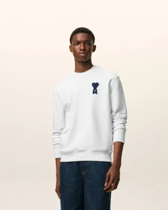 Sweat-shirt Ami de Coeur en coton tricoté blanc