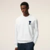 Sweat-shirt Ami de Coeur en coton tricoté blanc