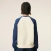 Sweat-shirt Ami de Coeur en coton tricoté blanc et bleu