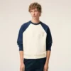 Sweat-shirt Ami de Coeur en coton tricoté blanc et bleu
