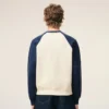 Sweat-shirt Ami de Coeur en coton tricoté blanc et bleu