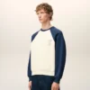 Sweat-shirt Ami de Coeur en coton tricoté blanc et bleu