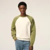 Sweat-shirt Ami de Coeur en coton tricoté blanc et vert