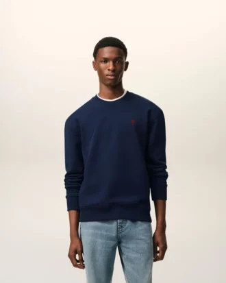 Sweat-shirt bleu en coton Red Ami de Coeur