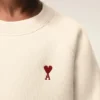Sweat-shirt à col rond Ami de Coeur en coton blanc