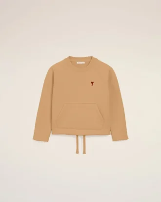 Sweat-shirt à col rond Ami de Coeur en coton marron