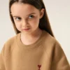 Sweat-shirt à col rond Ami de Coeur en coton marron