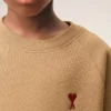 Sweat-shirt à col rond Ami de Coeur en coton marron