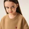 Sweat-shirt à col rond Ami de Coeur en coton marron