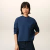 Sweat-shirt court Ami de Coeur en coton bleu