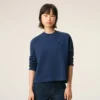 Sweat-shirt court Ami de Coeur en coton bleu