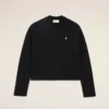 Sweat-shirt court Ami de Coeur en coton noir