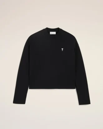 Sweat-shirt court Ami de Coeur en coton noir