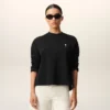 Sweat-shirt court Ami de Coeur en coton noir
