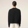 Sweat-shirt court Ami de Coeur en coton noir