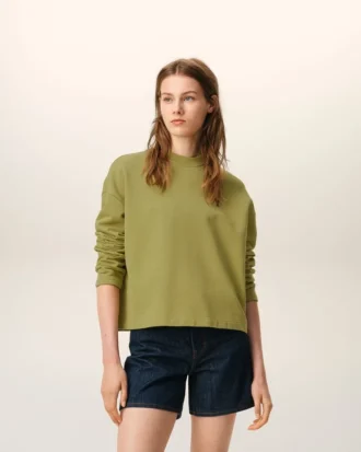 Sweat-shirt court Ami de Coeur en coton vert
