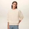 Sweat-shirt en coton blanc avec motif Ami de Coeur en relief