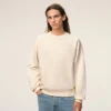 Sweat-shirt en coton blanc avec motif Ami de Coeur en relief