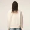 Sweat-shirt en coton blanc avec motif Ami de Coeur en relief