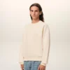Sweat-shirt en coton blanc avec motif Ami de Coeur en relief