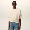 Sweat-shirt en coton blanc avec motif Ami de Coeur en relief