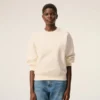 Sweat-shirt en coton blanc avec motif Ami de Coeur en relief