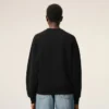 Sweat-shirt noir en coton gaufré Ami de Coeur