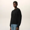 Sweat-shirt noir en coton gaufré Ami de Coeur